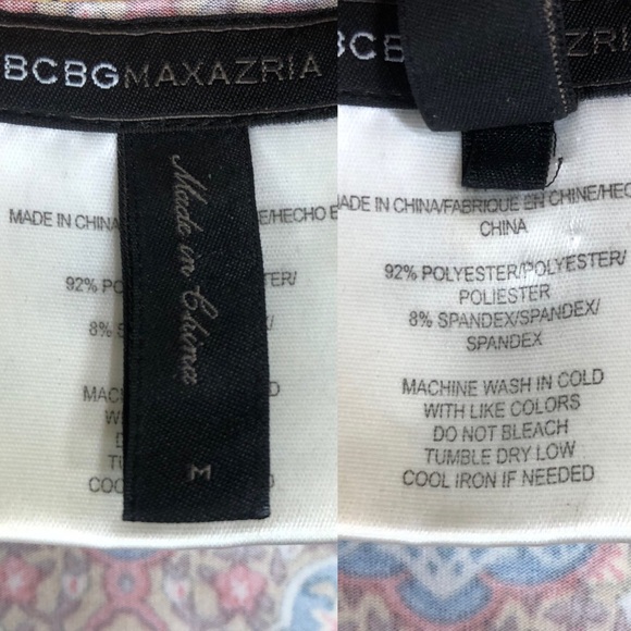 BCBGMaxAzria Retro-inspired boho print lace front collared top - Picture 14 of 15